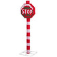 Outdoor Santa Stop Here Sign – 13.5"x13.5"x52" Durable Christmas Decoration for Yard, Festive Holiday Decor 2024