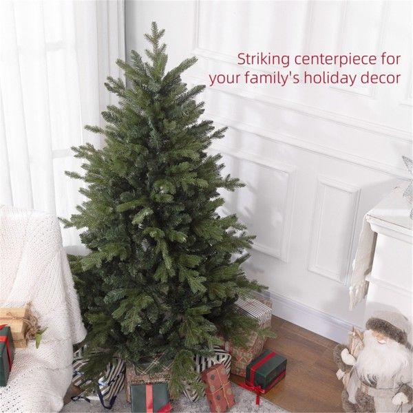 5 ft Realistic Green Christmas Tree – Full Shape with 1309 Tips, Ideal Holiday Decor for Home 2024