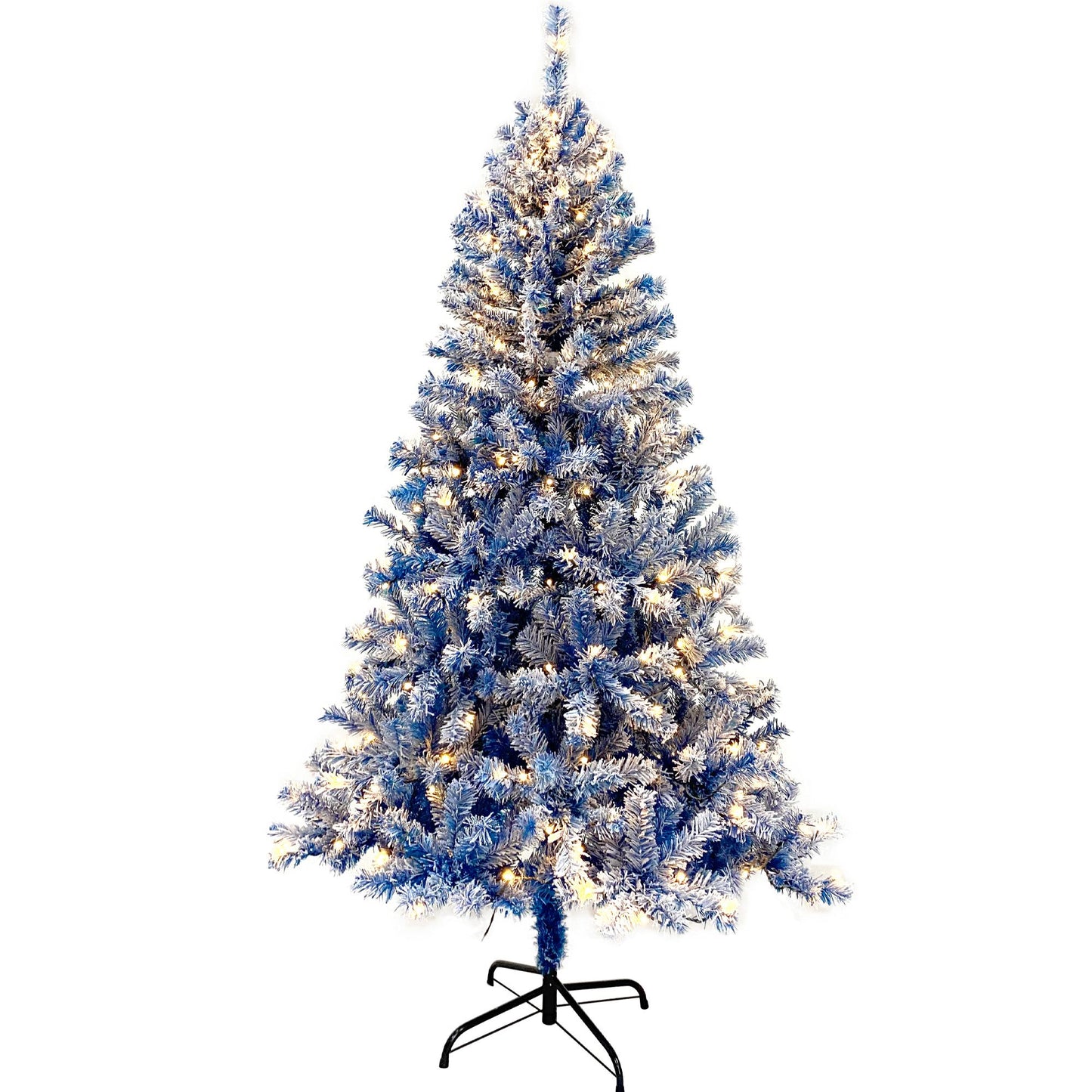 6FT Snow-Flocked Pre-Lit Artificial Fir Christmas Tree with 750 Branch Tips – LED Warm Lights for Festive Holiday Decor 2024