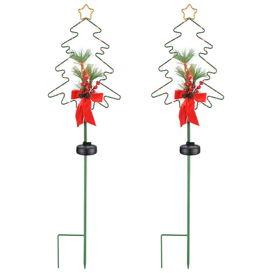 Christmas tree solar stake light