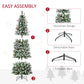 6ft Pre-Lit Snow-Flocked Christmas Tree with Realistic Branches, 618 Tips & 300 LED Lights for Festive Holiday Decor 2024