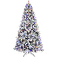 8ft Pre-Lit Christmas Tree – Flocked PE/PVC Design with 470 LED Lights, Ideal Holiday Decor for Home & Office Christmas 2024