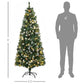 6 ft Slim Snow-Flocked Christmas Tree – Pre-Lit with Warm White LED Lights, Perfect for Small Spaces Holiday Decor 2024