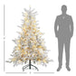 6ft Snow-Flocked Pre-Lit Christmas Tree with Warm White LED Lights – Realistic Holiday Decor for Home 2024