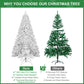 8ft Fireproof PVC White Artificial Christmas Tree – Eco-Friendly Holiday Decor, Easy Assembly for Christmas 2024