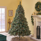 9' Snow-Flocked Cashmere Christmas Tree with 105 Pine Cones & 1200 Clear Lights - Perfect Holiday Decor for 2024