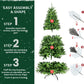 Realistic 5FT Prelit Christmas Tree with 850 Tips - Perfect Holiday Decor, Eco-Friendly PE+PVC Design, Festive LED Lights