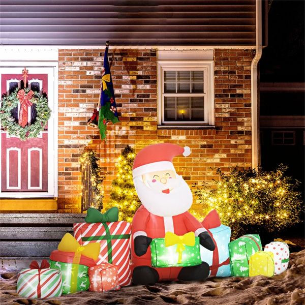 Inflatable Santa Claus Decoration with LED Lights – 118-inch Outdoor Friendly for Holiday Cheer, Christmas Decor 2024