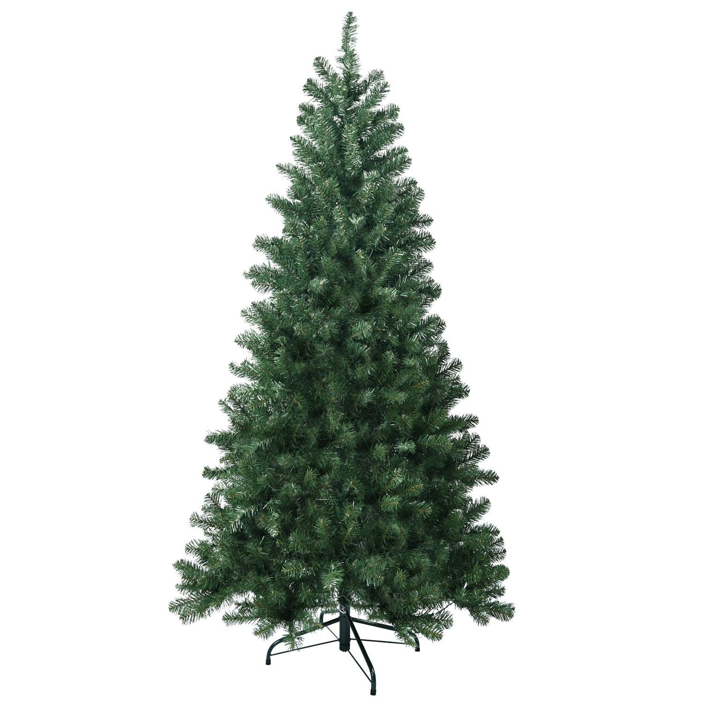 6ft Eco-Friendly Fireproof PVC Hinged Green Artificial Christmas Tree - Realistic & Easy Assembly for Holiday Decor 2024