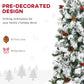 9 Foot Slim Snow-Flocked Pencil Christmas Tree with Realistic Pine Branches, Pine Cones, and Red Berries – Perfect Holiday Decor for Christmas 2024