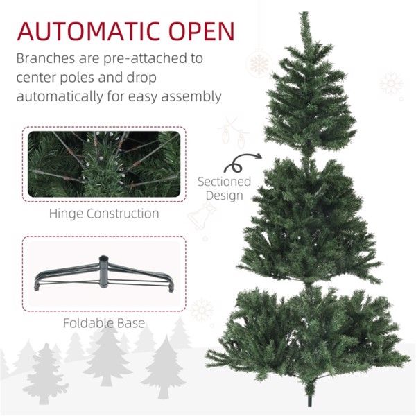 7.5 ft Realistic Green Christmas Tree – Flame Retardant, Easy Setup Holiday Decor for Indoor Use 2024