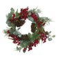 22-inch Eucalyptus & Berry Wreath with Pinecones – Natural Rustic Decor for Front Door, Christmas 2024