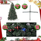 7 ft Snow-Flocked Artificial Christmas Tree with 1390 Tips and Red Cherry Decor for Festive Indoor and Outdoor Holiday 2024