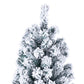 6ft Snow-Flocked Christmas Tree with 1202 Branches and Tied Lights – Perfect Holiday Decor for Christmas 2024