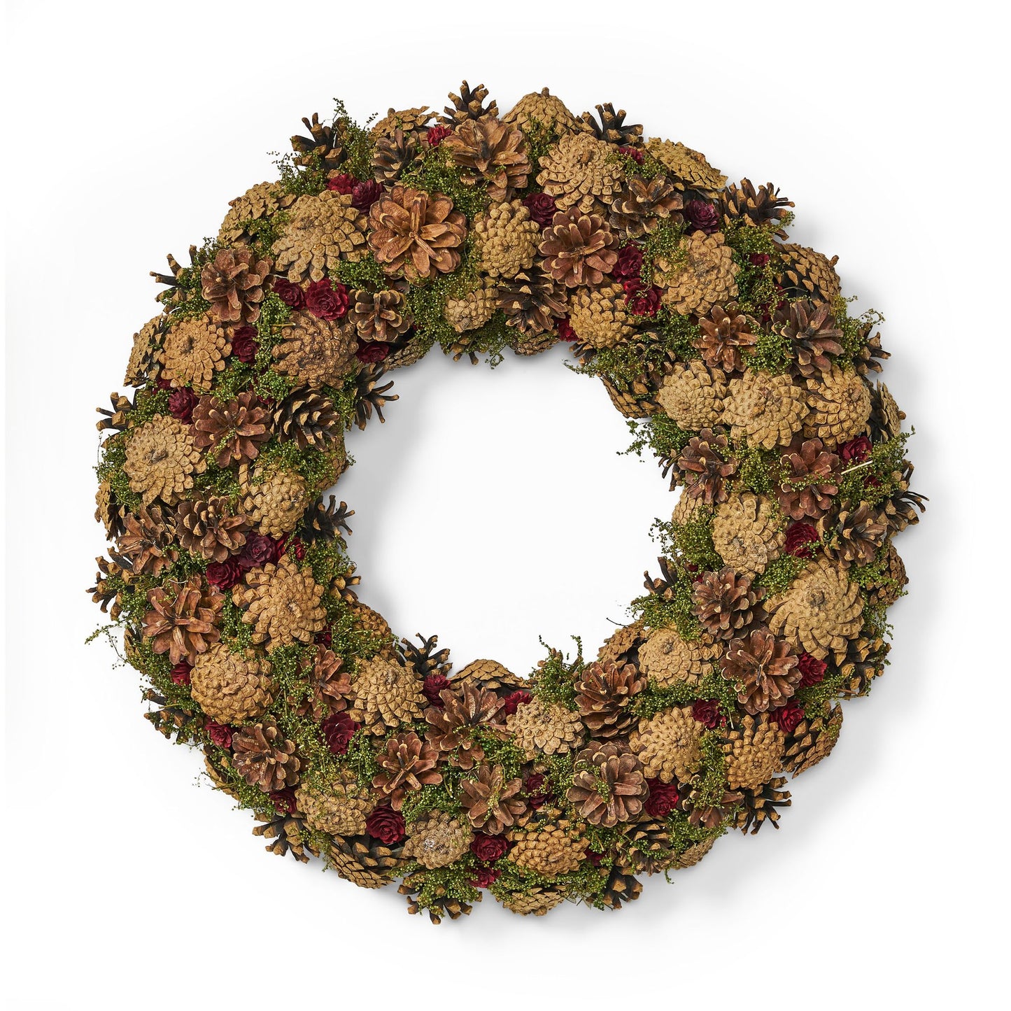 Natural Pinecone Christmas Wreath – 18.5-inch Rustic Decor for Front Door, Holiday Cheer 2024