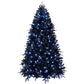 8ft Pre-Lit Black Christmas Tree – Full Artificial Holiday Decoration with 2486 Branch Tips & 600 Lights for Festive Decor 2024