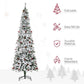 7.5 ft Snow-Flocked Pencil Christmas Tree – Realistic Holiday Decor with Pinecones and Red Berries, Perfect for Christmas 2024