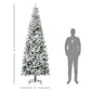 9ft Slim Snow-Flocked Pine Christmas Tree with Realistic Branches and 1084 Tips for Holiday Decor 2024