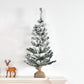 3 ft Snow-Flocked Artificial Christmas Tree – Realistic Holiday Decor for Small Spaces, Perfect for Festive Decoration 2024