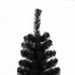 7.5 ft Slim Black Artificial Christmas Tree with Foldable Metal Stand - Unique Holiday Decor for Small Spaces 2024