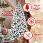 8ft Pre-Lit Snow-Flocked Christmas Tree with Colorful & Warm LED Lights – Perfect Holiday Decor for Home, Christmas 2024