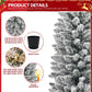 Set of 3 Snow-Flocked Pre-Lit Christmas Trees – 3/4/5 FT with Warm LED Lights, Perfect Holiday Decor for Home & Office 2024