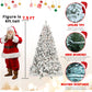 7.5 ft Pre-Lit Snow-Flocked Christmas Tree with Pine Cones – Easy Assembly with Metal Base, Perfect Holiday Decor for Home & Outdoor 2024