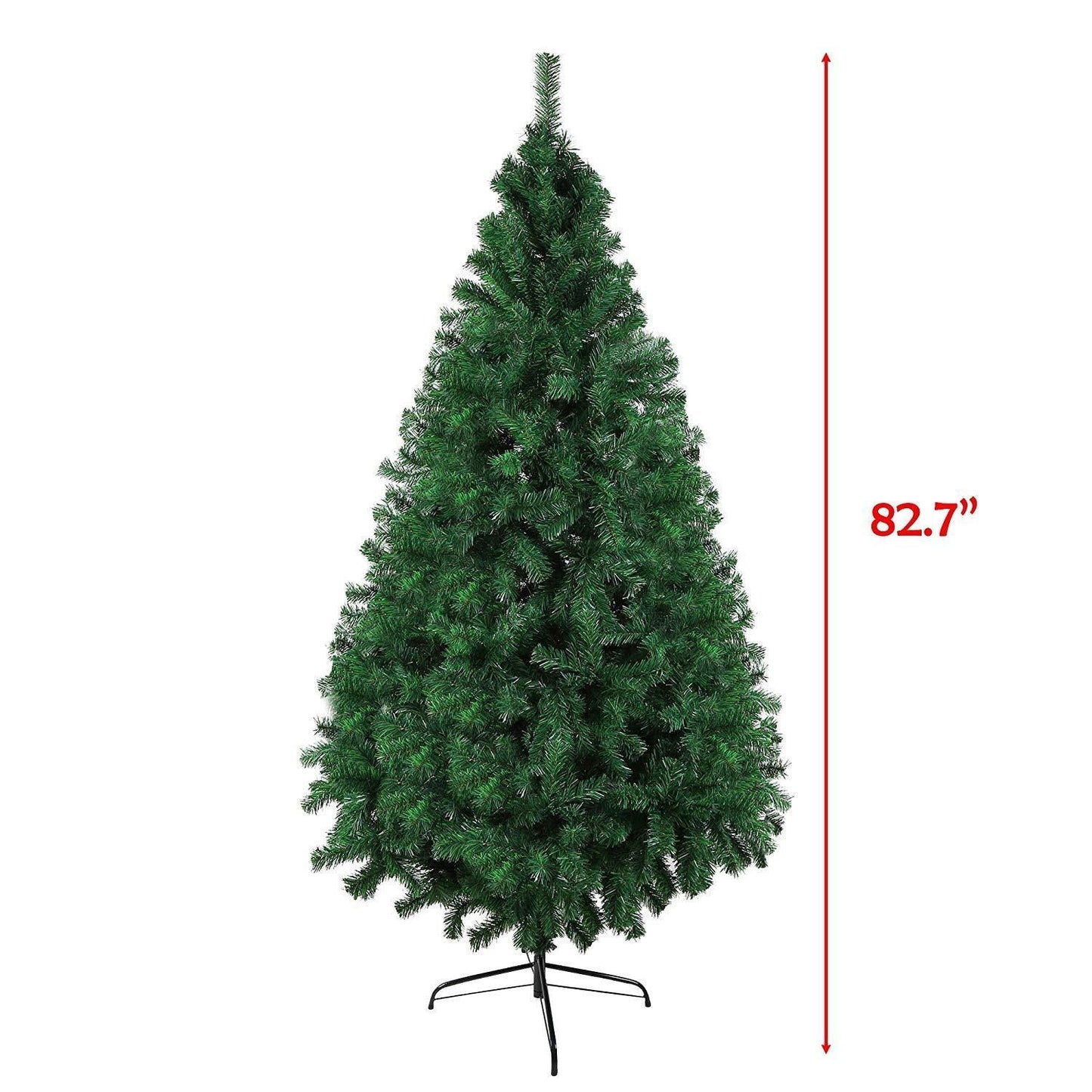 7 ft Upgraded Green Metal Christmas Tree – Realistic Holiday Decor with Decorative Gifts, Perfect for Christmas 2024