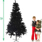 7 ft Black Artificial Christmas Tree with 17 Ornaments – Unique Holiday Decor for Christmas and Halloween 2024