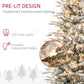 6ft Pre-Lit Snow Flocked Christmas Tree – 636 Branches, 250 Warm Yellow Lights, Auto Open Design for Holiday Decor 2024