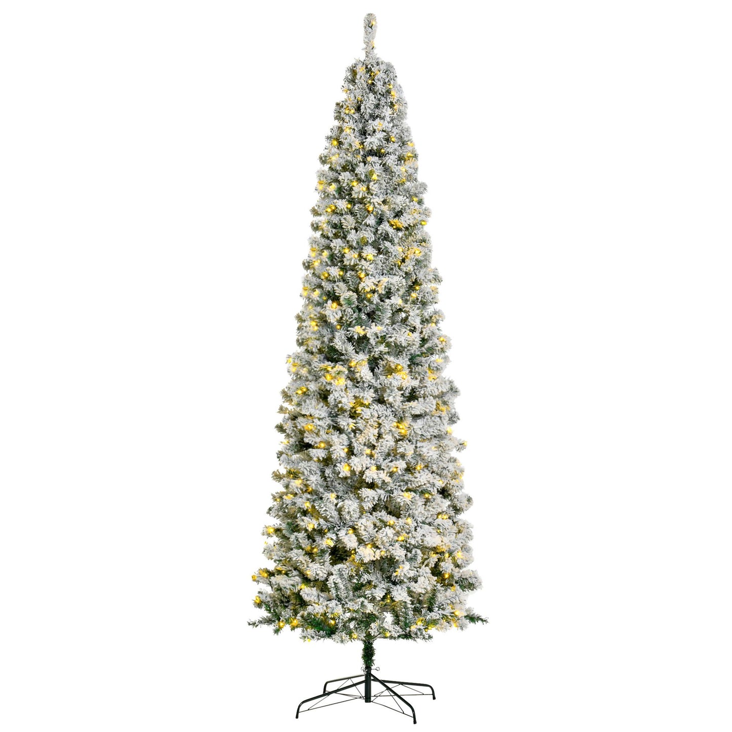 9ft Pre-Lit Slim Douglas Fir Christmas Tree - Snow-Flocked with 550 LED Lights, Perfect Holiday Decor for Home 2024