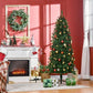 7.5 ft Realistic Green Pencil Christmas Tree – Slim Space-Saving Design with Flame Retardant Tips for Holiday Decor 2024