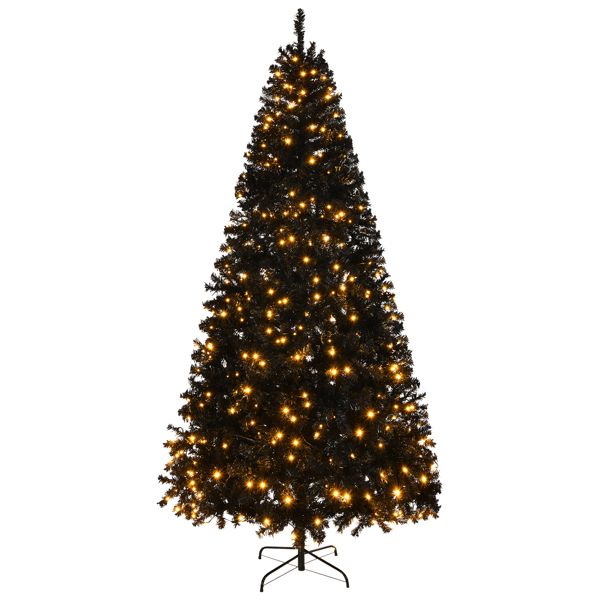 6 FT Black Pre-Lit Christmas Tree with 250 LED Lights & Remote Control - Lifelike Holiday Decor for Home & Office 2024