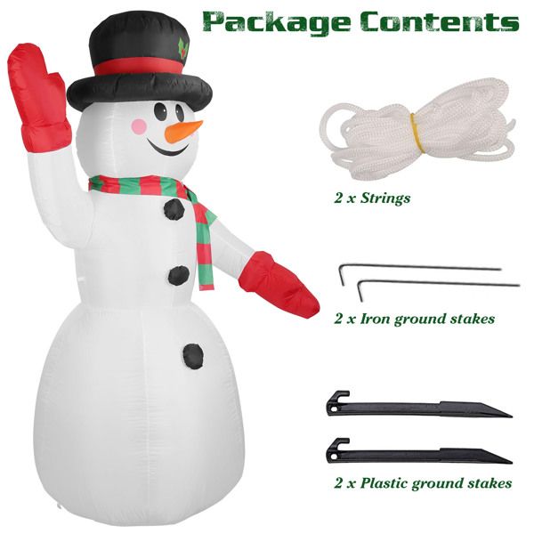 Giant 7.9FT Inflatable Christmas Snowman – LED Light-Up Decor with Waterproof Design for Outdoor Lawn, Holiday Festivities 2024