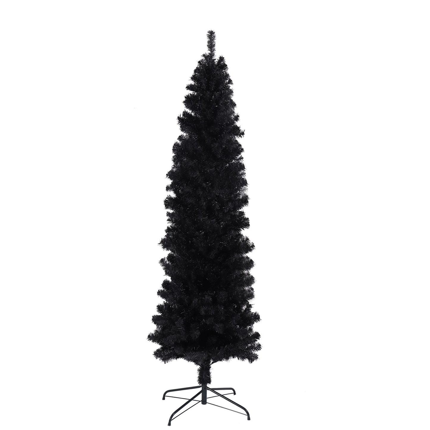 7.5 ft Slim Black Pencil Christmas Tree – Space-Saving Holiday Decor for Compact Spaces, Perfect for Christmas 2024