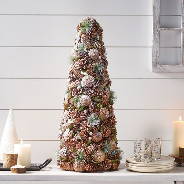 “Pine Cone Christmas Tabletop Tree – Charming Holiday Decor for Festive Celebrations 2024”