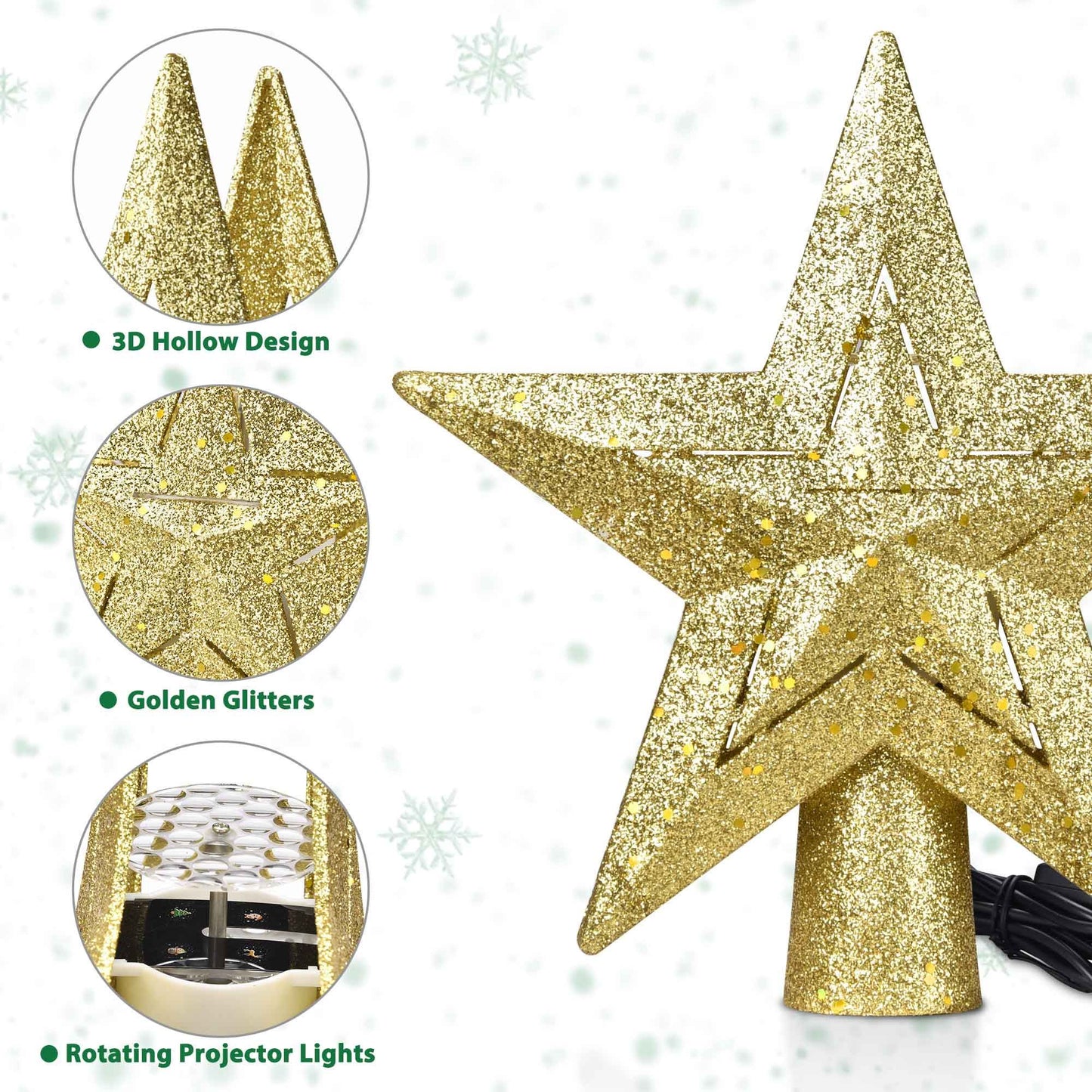 2 Pack Christmas Tree Topper Star