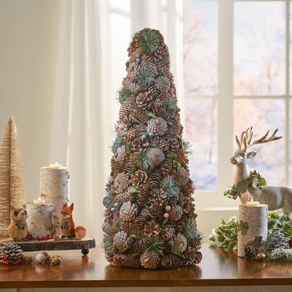 “Pine Cone Christmas Tabletop Tree – Charming Holiday Decor for Festive Celebrations 2024”