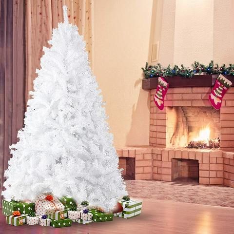 7 ft Elegant White Christmas Tree with 1000 Tips and Festive Decorations – Perfect Holiday Decor for 2024