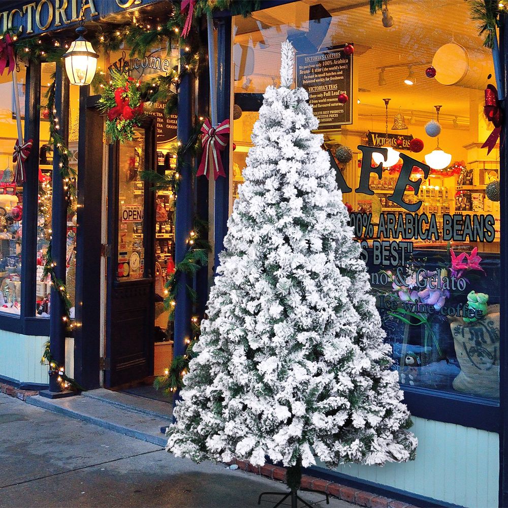 6FT Realistic Snow-Flocked Christmas Tree with 750 Branches - Perfect Holiday Decor for Christmas 2024