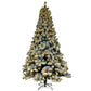 6ft Snow-Flocked Christmas Tree with 1202 Branches and Tied Lights – Perfect Holiday Decor for Christmas 2024