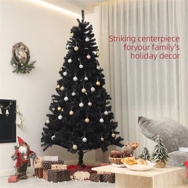 7.5 ft Black Christmas Tree – Realistic Holiday Decor for Indoor Use, Perfect for Halloween & Christmas 2024