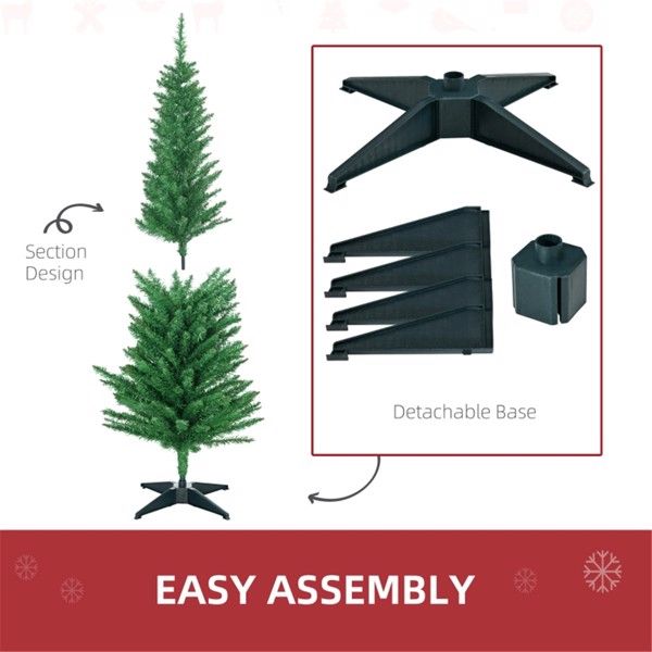 5 ft Slim Pencil Style Artificial Christmas Tree – Lush Holiday Decor for Small Spaces, Perfect for Christmas 2024