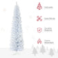 7 ft Slim Snow-Flocked Artificial Christmas Tree - Realistic Indoor Decor with Plastic Base, Perfect for Holiday 2024