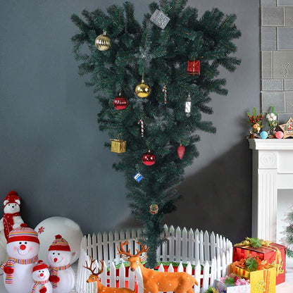 5.5 Ft Upside Down Artificial Christmas Tree with Sturdy Metal Stand - Unique Holiday Decor for Home & Office 2024