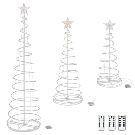 6ft LED Lighted Spiral Christmas Tree Set with Star - Colorful Holiday Decor for Outdoor Use, Perfect for Christmas 2024