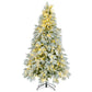 7.5 ft Pre-Lit Snow Flocked Christmas Tree – Artificial Holiday Decor with 350 Multi-Color LED Lights, Ideal for Home & Office Christmas 2024