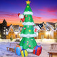 8FT LED Inflatable Santa and Snowman Christmas Tree Decoration for Outdoor Holiday Festivities