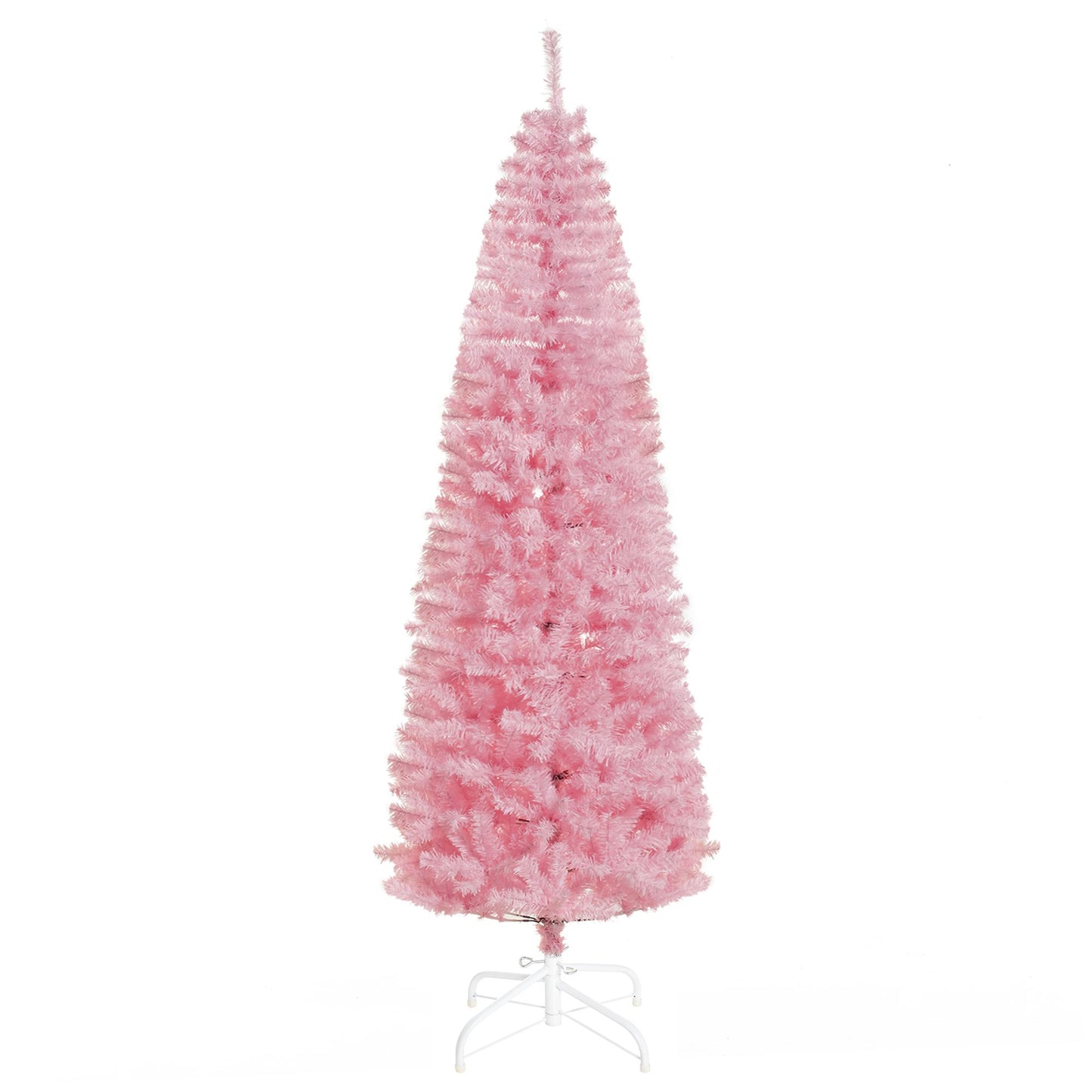 7 ft Slim Pink Douglas Fir Artificial Christmas Tree - 818 Realistic Branch Tips, Perfect for Small Spaces Holiday Decor 2024