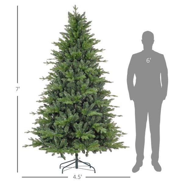 7 ft Snow-Flocked Christmas Tree – Realistic Design with 2003 Tips, Perfect Holiday Decor for Home & Office Christmas 2024